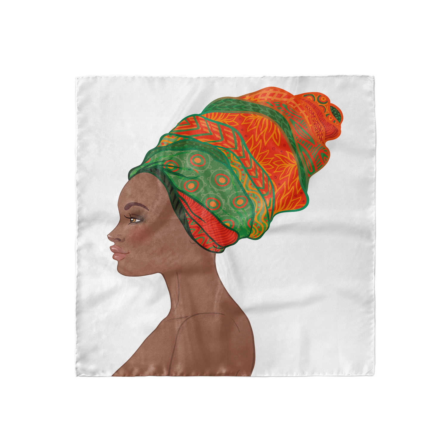 Ambesonne African Headscarf Happy Afro Lady Hijab Scarf 
