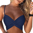 thumbnail image 1 of Hilor Women's Underwire Bikini Tops Criss Cross Bathing Suit Top Sexy Push Up Swimsuit Top, 1 of 7