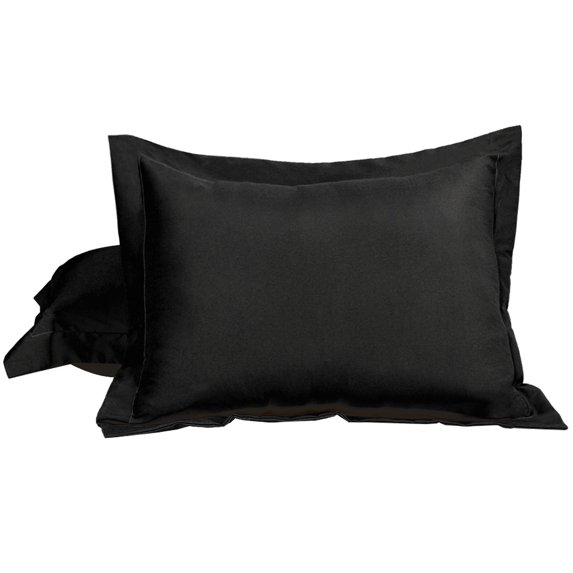 Unique Bargains 2pk 1800 Microfiber Standard Pillow Shams Cases Black Queen