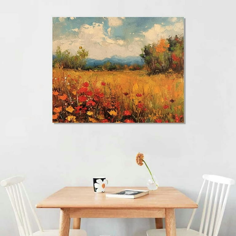 Wall buy art vintage Fall flowers