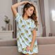 thumbnail image 3 of Balery Cartoon Sea Turtle Camisón de manga corta con cuello redondo para mujer, cómodo y elegante., 3 of 6