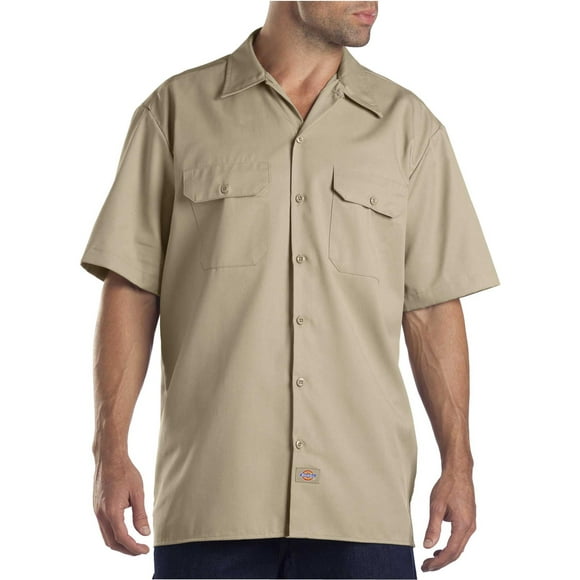 Dickies Mens Short-Sleeve Work Shirt, 2T, Desert Sand