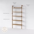 thumbnail image 3 of Nathan James Beacon 5 Tier Bookshelf, Wall Mounted Bookcase, Solid Wood Bookshelf in Wire Brushed Finish, Boho Rustic Bookcase, 3 of 8