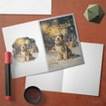 thumbnail image 3 of Old English Sheepdog Happy New Year 2026 with Fireworks on New Year's Eve 5x7in Folded Greeting Card Dog Lover Single Note Card with Envelope - 12022, 3 of 5