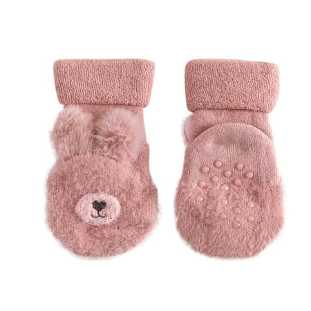 

MPWEGNP Toddler Baby Boys Girls Solid Cartoon FashionThick Soft Warm Sole -Slip Socks Soft And Elegant Socks Baby Girl Socks Knit Organic Baby Boy Socks