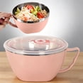 thumbnail image 3 of Bol à Soupe en Acier Inoxydable à Double Poignée, Bol à Nouilles Instantanées Compatible Micro-Ondes, Bol Alimentaire Portable avec Couvercle, Contenant de Conservation des Aliments pour Pique-Nique en Plein Air Camping au Quotidien, Rose, 3 of 8