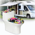 thumbnail image 6 of HELLHERO Soft Polyester Fabric Toilet Top Cover, Reusable Stays in Place Toilet Lid Cover Set for Indoor Home, 6 of 8