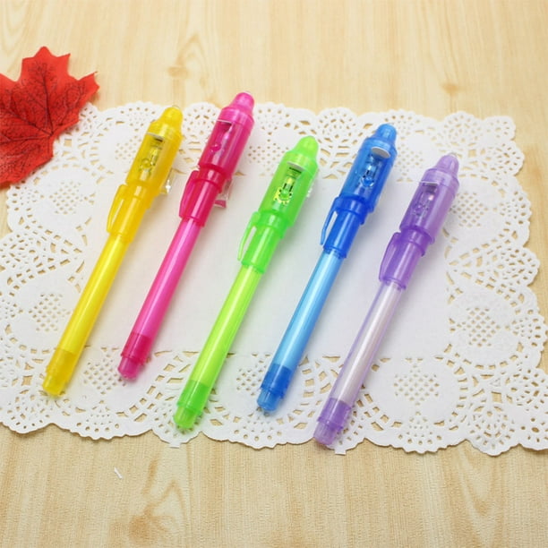 Ensemble de 7 stylos à lumière UV stylo à encre invisible stylo espion pour  enfants avec cadeaux de lumière UV intégrés et marquage de sécurité 