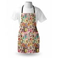 thumbnail image 3 of Owl Apron Cartoon Style Funny Avian Animals Design with Colorful Dots and Triangles Forest Doodle, Unisex Kitchen Bib Apron with Adjustable Neck for Cooking Baking Gardening, Multicolor, by Ambesonne, 3 of 3