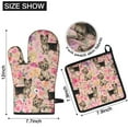 thumbnail image 6 of Yorkie Dog and Flower Florals Kitchen Oven Mitt and Pot Holder Sets 2 Pcs for Baking, Cooking and Grilling, Heat Resistant Up To 392 °F, 6 of 7