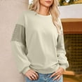 thumbnail image 5 of Otntypg Athletic Sweatshirts for Women Trendy 2025 Fall Long Sleeve Color Block Crewneck Pullover Tops Loose Lightweight Oversized Baggy T-Shirts Beige#01 XXL, 5 of 7