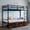 Black2 + Twin Over Twin, variant on ChenyueFurn Twin Over Twin Metal Bunk Bed with Guardrails & Storage,Black