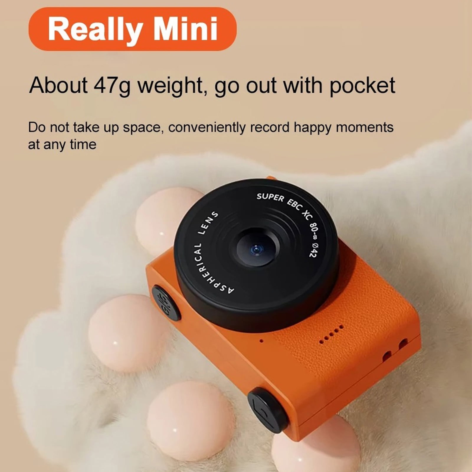 Retro Small Camera 1.54inch Screen Indoor Home Outdoor 720P Sports Camera Video Recorder with LED Fill Light Recording