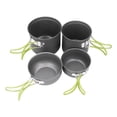 thumbnail image 3 of Kit de 4 ollas de camping de múltiples capas, diseño antiescaldaduras, utensilios de cocina para acampar con asa plegable para senderismo al aire libre, 3 of 14