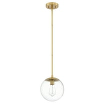 Design House Gracelyn Modern 1-Light Indoor Dimmable Pendant with Clear Seedy Glass Globe Shade, Satin Gold