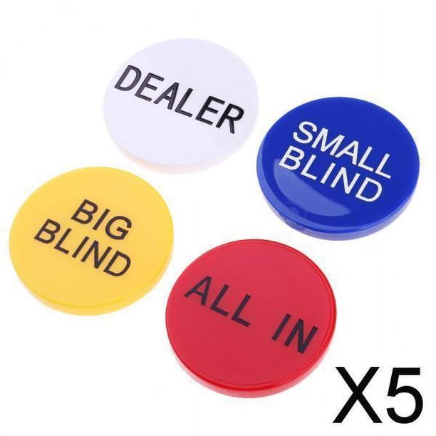 Paquete de 3 a 6 fichas de póquer Big Little All in y botón de distribuidor para Texas Hold'em 5 piezas
