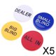 thumbnail image 1 of Paquete de 3 a 6 fichas de póquer Big Little All in y botón de distribuidor para Texas Hold'em 5 piezas, 1 of 7