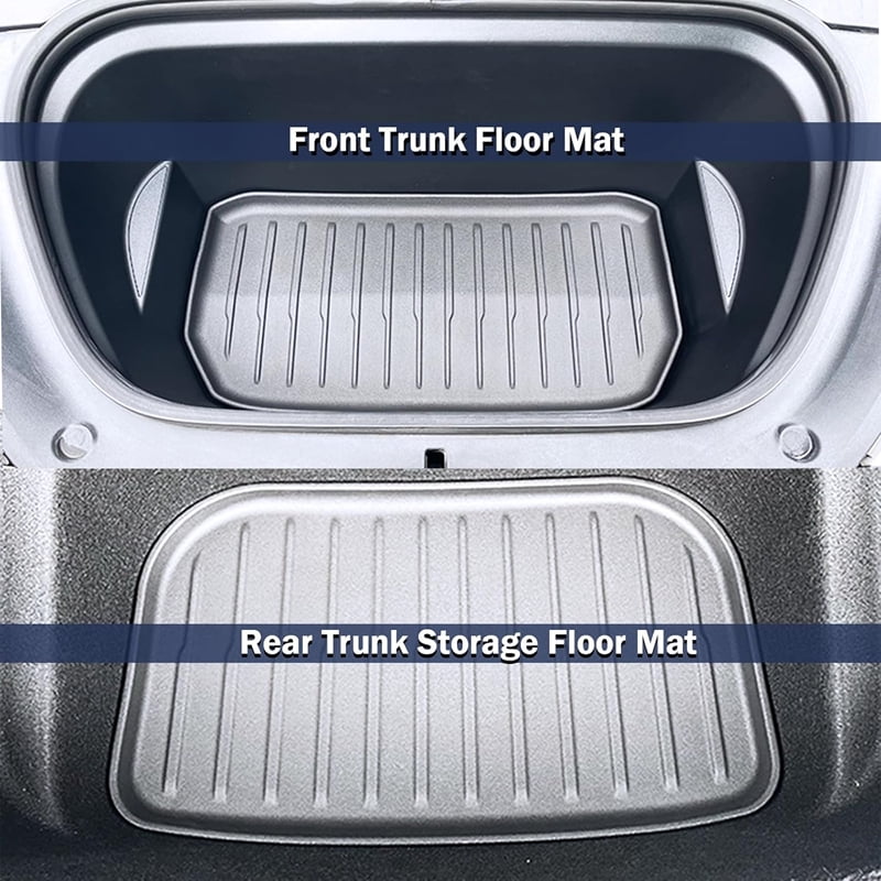 For Tesla Model Y Juniper 2025 Front Rear Trunk Mat TPE Lower Storage Box Pads Protective Cover Cargo Liner Trunk Tray Floor Mat