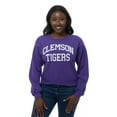 thumbnail image 4 of Women's ZooZatz Purple Clemson Tigers Chenille Cropped Sweatshirt, 4 of 4