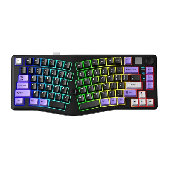 AULA A75, Alice 75%, Wireless, Ergonomic Gaming Keyboard, RGB, Functional Knob & Joystick, Hot-Swap, 4000mAh Battery