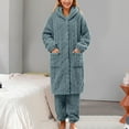 thumbnail image 2 of UFOUND Women Fuzzy Pajama Set Warm Fluffy Long Sleeve Sleepwear Plush Loungewear Thermal Nightwear With Pockets Homewear Breathable, 2 of 5