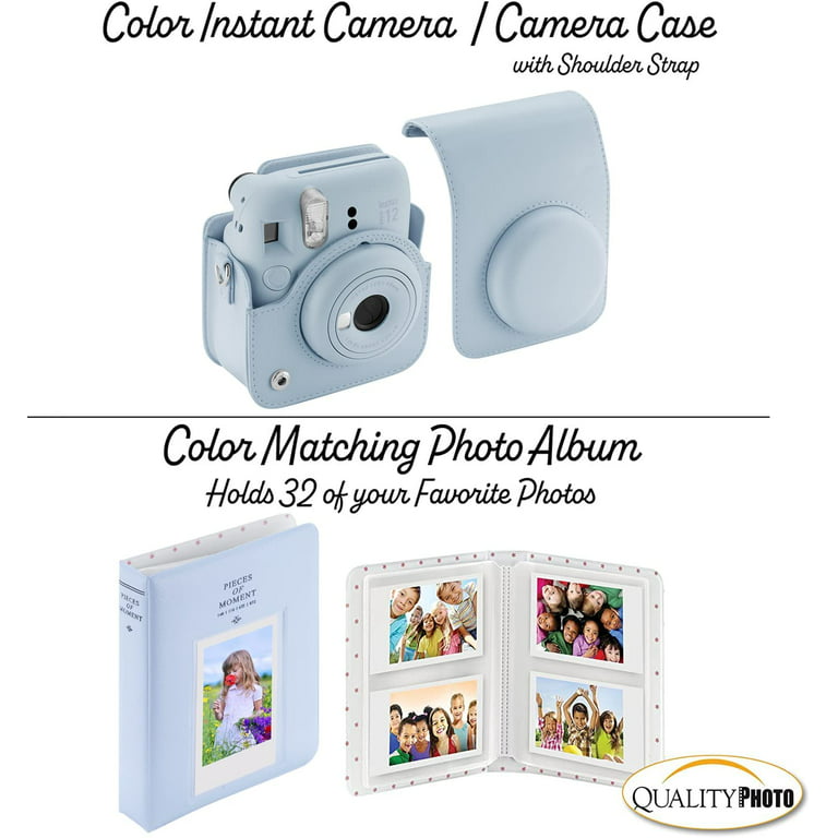 Fujifilm Instax Mini 12 Instant Film Camera (Pastel Blue), Fuji Instax Film  Value Pack 30 Sheets, Protective Case, Instax Gift Bundle