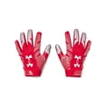 thumbnail image 1 of Guantes de fútbol Under Armour F8 para hombre, color rojo metalizado y plateado, 1 of 2