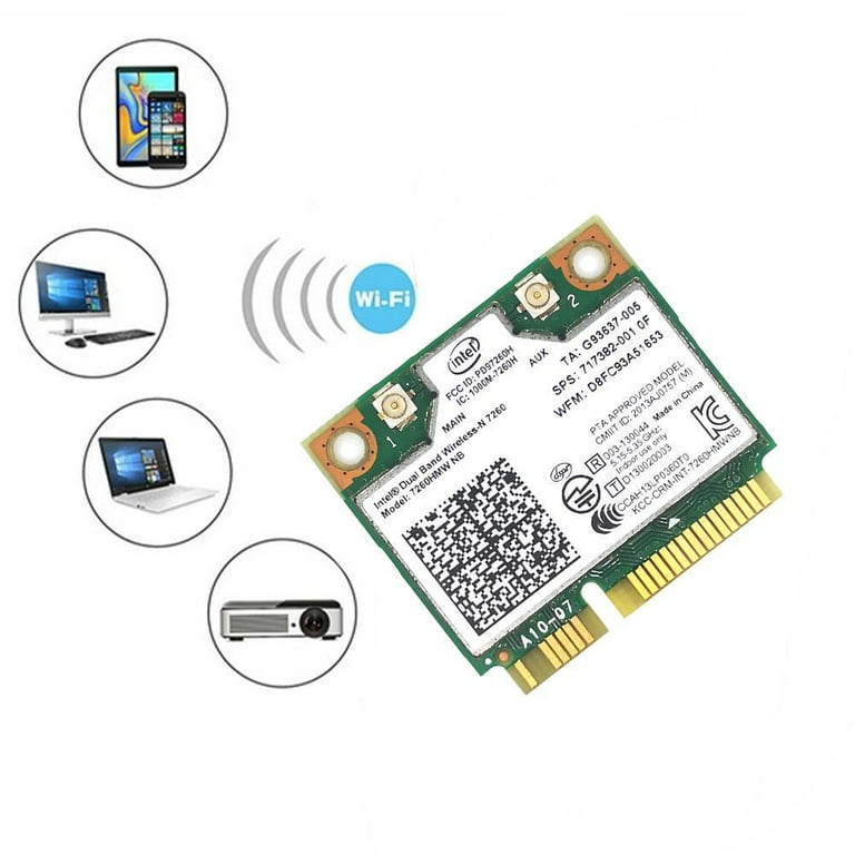Mini-Carte Wifi sans fil Intel 7260NGW 0GPFNK Dual Band 2x2 Bluetooth M.2  A/E - MonsieurCyberMan