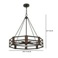 thumbnail image 5 of Chandelier with Octagonal Cage Design Metal Frame and Wood Accents, Brown- Saltoro Sherpi, 5 of 5