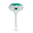 thumbnail image 3 of Rosec Jewels Lab Grown Emerald Ring with Diamond - 10X12 mm - AAAA Grade, 14K White Gold, US 13.00, 3 of 9