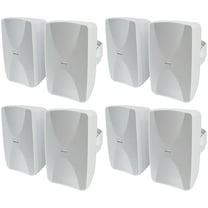 8 Rockville WET-6525W 6.5" 70V Commercial Indoor/Outdoor Wall Speakers in White