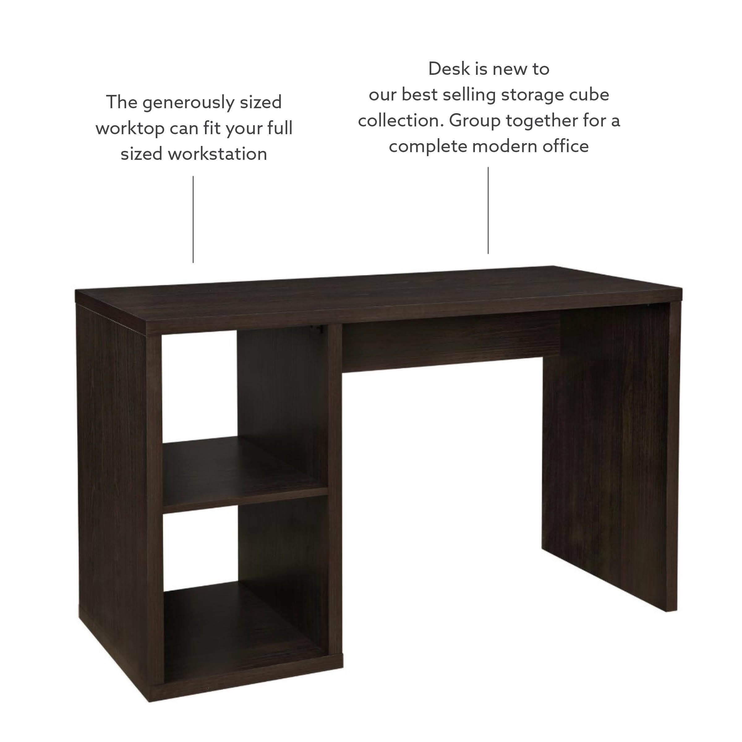 Linon Duhon Transitional Double Cubby Storage Writing Desk, Espresso