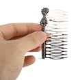 thumbnail image 3 of 1 Pc Herramienta de Inserción de Peine en Forma de Lazo para Mujeres con Cabello Grueso y Ondulado, Aleación Negra, 3 of 3