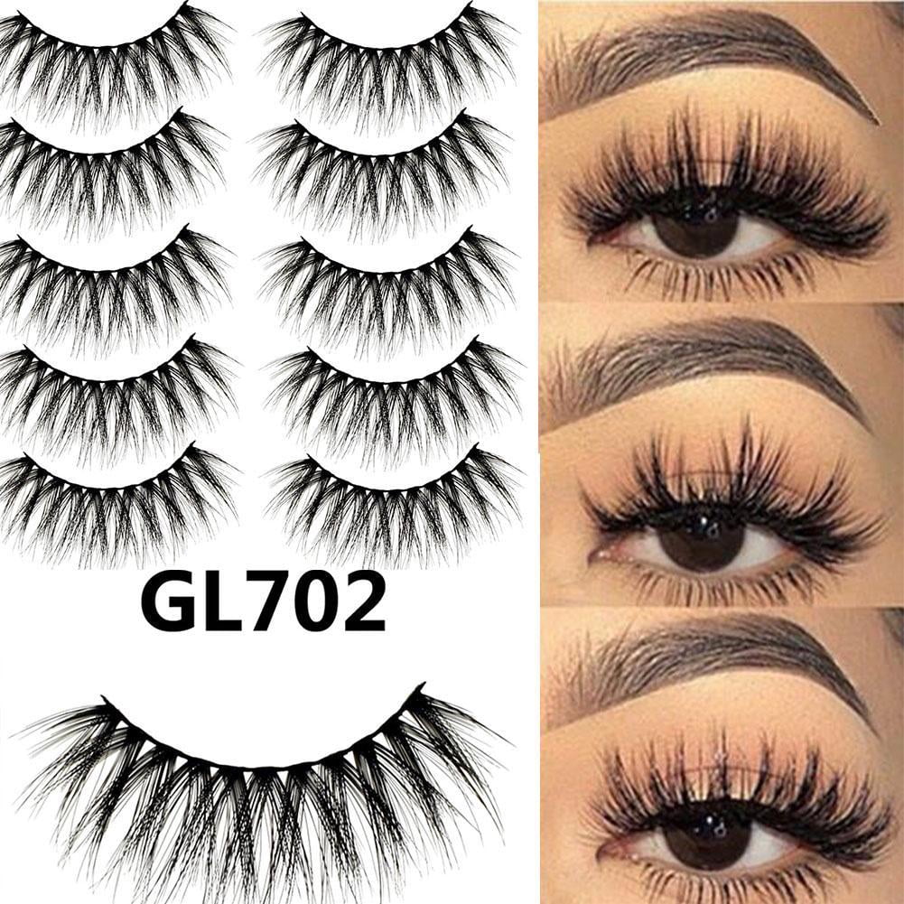 New 5 Pairs Magnetic Eyelashes Reusable Triple Magnet False Eye Lashes.Extension L0E3