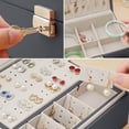 thumbnail image 3 of FcBaudy Jewelry Boxes for Women Jewelry Organizer Box Leather Large Jewelry Boxes Earrings Organizer Storage Case Double Layer Display With Removable Tray Elegant Jewelry Box Jewelry container, 3 of 5