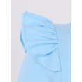thumbnail image 5 of YONGHS Girls Long Sleeve Ballet Leotard Dance Top Gymnastics Bodysuit Ballerina Romper Team wear Light Blue 9-10, 5 of 7