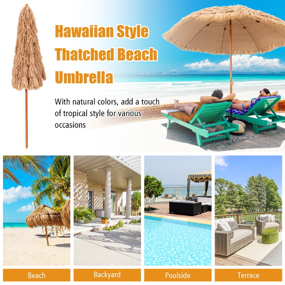 Aimee Lii 8 Feet Patio Thatched Tiki Umbrella Hawaiian Hula Beach Umbrella, Sunbrella Umbrella Outdoor Patio Aimee Lii 8 Feet Patio Thatched Tiki Umbrella Hawaiian Hula Beach Umbrella, Sunbrella Umbrella Outdoor Patio