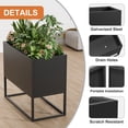 thumbnail image 5 of MAYEERTY 36*18"Large Metal Planter with Shelves & Drainage Holes for Tall Plants & High-Traffic Areas, Black, 5 of 7