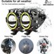 thumbnail image 2 of Faro de motocicleta U7 LED Faro delantero de motocicleta Luz antiniebla Foco DRL Luces adicionales universales impermeables para motocicleta con círculo de ojo de ángel blanco, 2 piezas, 2 of 5