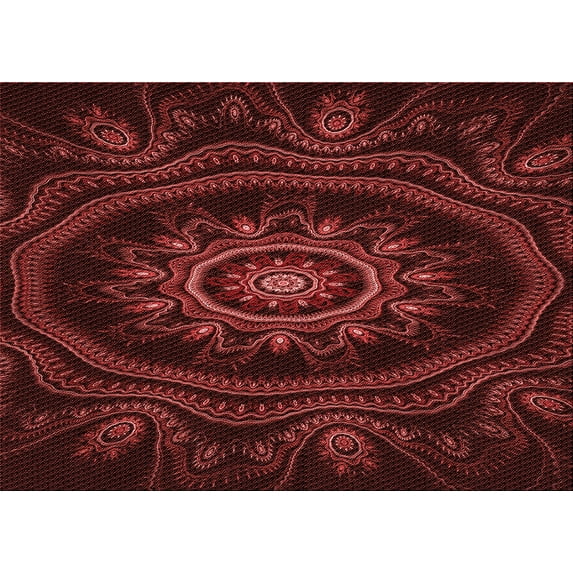 Ahgly Company Machine Washable Indoor Rectangle Transitional Fire Brick Red Area Rugs, 8' x 12'