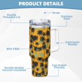 thumbnail image 5 of Balery Hawaii Palms Pattern 40oz Stainless Steel Tumbler Double Wall Vacuum Insulated Water Bottle Ice Bully Insulated Tumbler With Handle And 2 in 1 Straw Lid, 5 of 8