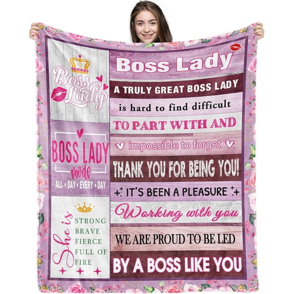 Boss Gifts for Women Her,Boss Lady Gifts for Women,Boss Day Gifts for Women,Boss Birthday Gifts for Women,Farewell Gifts for Boss,Boss Gifts for Christmas Throw Blanket 50x60 Inches