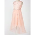 thumbnail image 4 of iiniim Kids Girls Floral Lace Wedding Junior Bridesmaid High Low Chiffon Ball Gown Dress 4-16 Coral Pink 10, 4 of 7