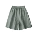thumbnail image 6 of Endives Women's Linen Short High Waist Casual Shorts Summer Breathable Loose Fit Wide Leg Short Beach Shorts With Pockets Daily Wear, 6 of 7