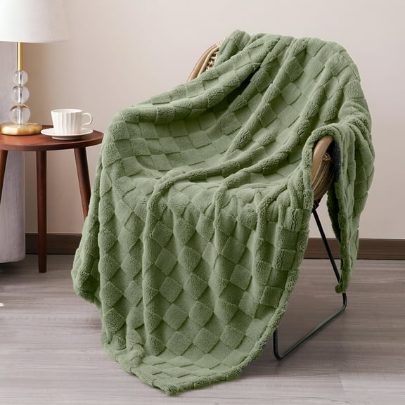 AUQ Cotton Blankets Queen Size,Luxury Waffle Weave Super Soft Blanket,All Season Blankets&Throws,Breathable Full/Queen Size Blanket Cotton Blanket for Bed Thermal Blanket