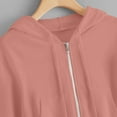 thumbnail image 4 of Women Cropped Zip Up Hoodie Long Sleeve Y2K Trendy Jacket Casual Cute Top Sweatshirt 2025 Fall Clothes for School Pink, 4 of 5