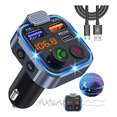 thumbnail image 2 of Transmisor Bluetooth Fm De Auto Cargador 3 Usb,con Cable 1m Malubero Negro, 2 of 5