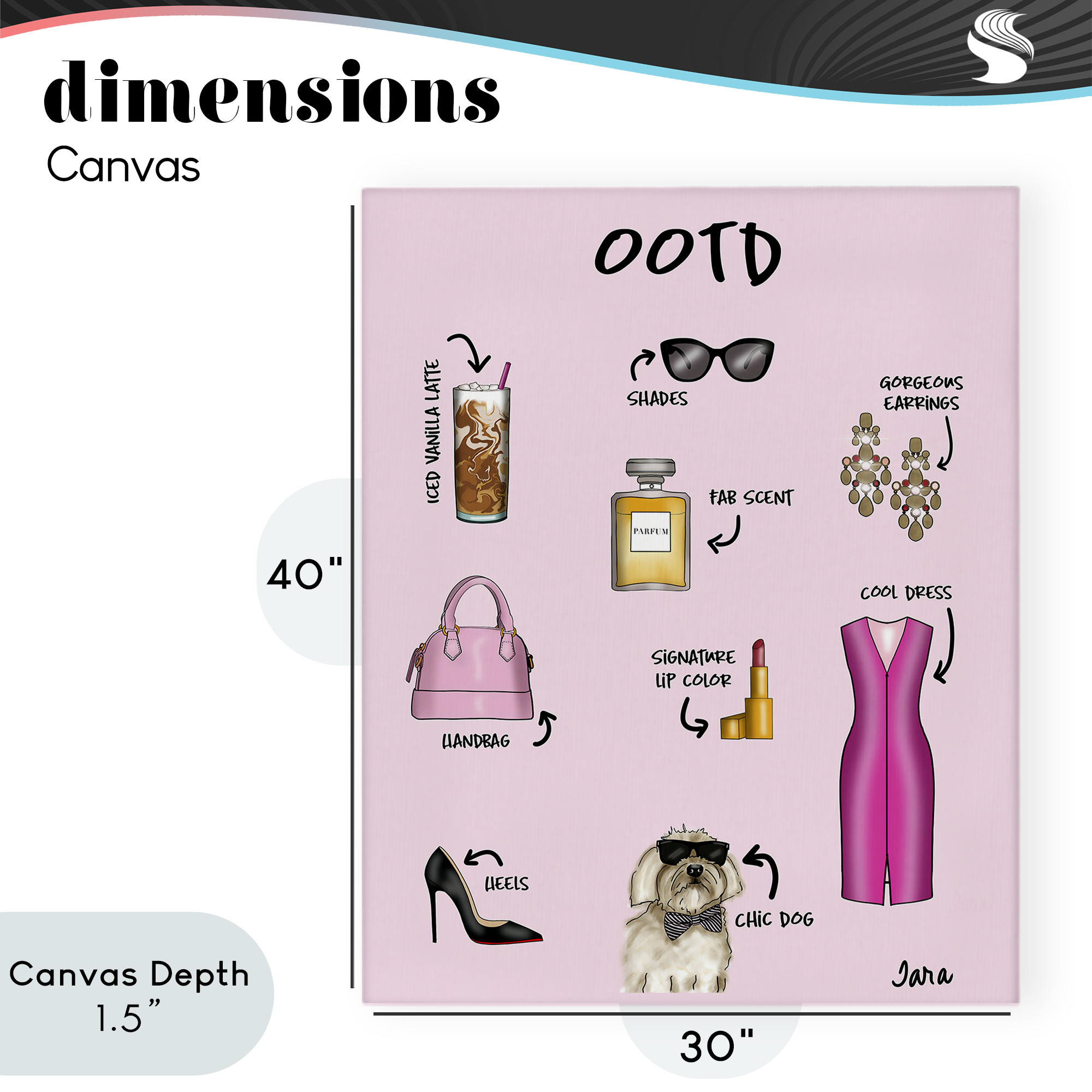 Stupell Industries Feminine Glam Outfit of the Day Canvas Wall Art, design by Tara Boone
