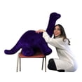 thumbnail image 2 of American Made Giant Stuffed Purple Dinosaur Soft Plush Brontosaurus 48 inches wide 30 inches tall Made in the USA, 2 of 7