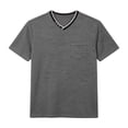 thumbnail image 4 of Mens Quick Dry V Neck T-Shirts Workout Soft Short Sleeve Moisture Wicking Running Athletic Gym Casual Tee Tops with Pocket Dark Gray, 4 of 9